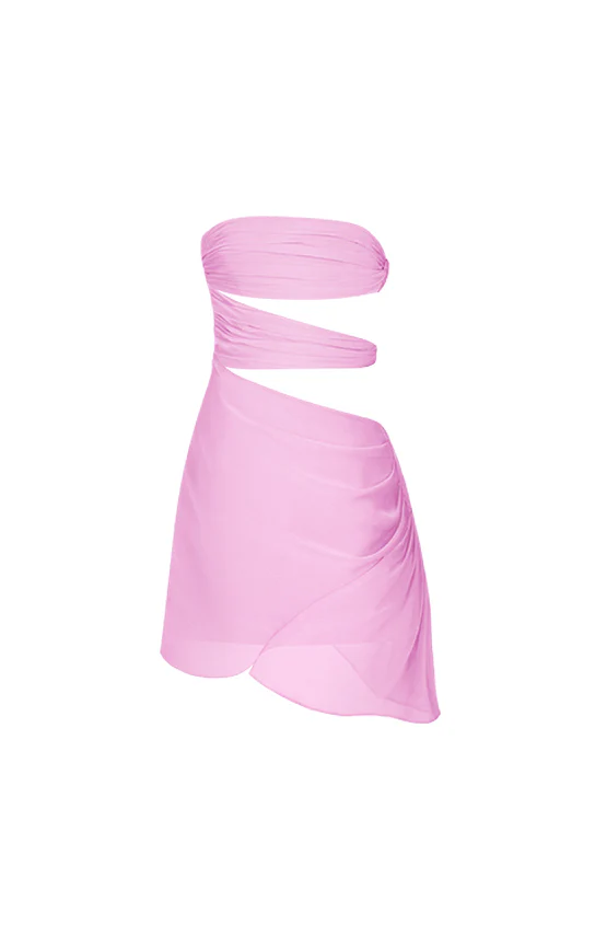 3 Carats Side Chiffon Mini Dress