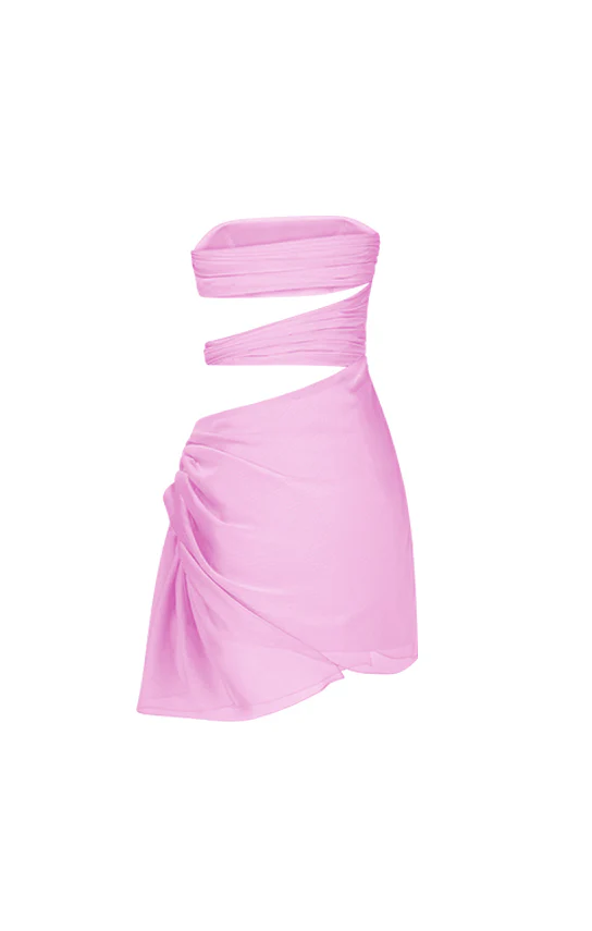 3 Carats Side Chiffon Mini Dress - Image 28