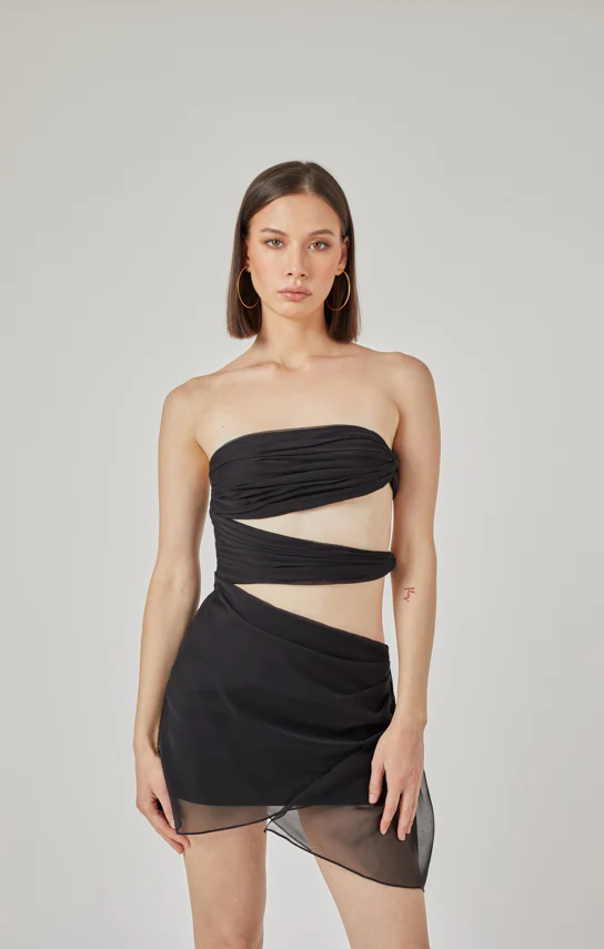 3 Carats Side Chiffon Mini Dress - Image 33