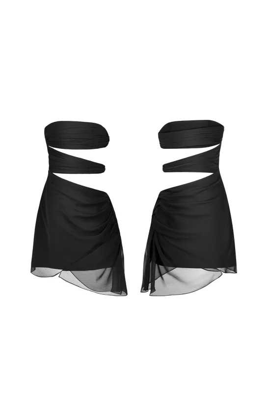 3 Carats Side Chiffon Mini Dress - Image 40