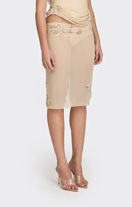Belle Lace Knee-Length Skirt - Image 3