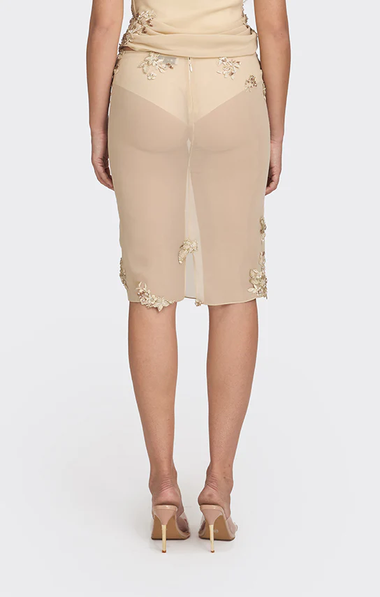 Belle Lace Knee-Length Skirt - Image 4