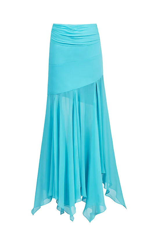Betta Draped Maxi Skirt (Wrinkled Chiffon Silk) - Image 11