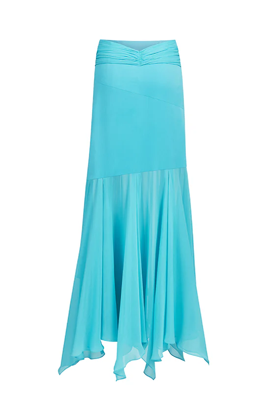 Betta Draped Maxi Skirt (Wrinkled Chiffon Silk) - Image 12