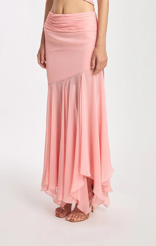 Betta Draped Maxi Skirt (Wrinkled Chiffon Silk) - Image 4