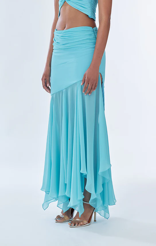 Betta Draped Maxi Skirt (Wrinkled Chiffon Silk) - Image 8