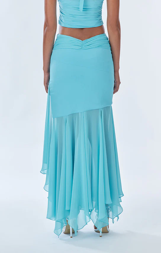 Betta Draped Maxi Skirt (Wrinkled Chiffon Silk) - Image 9