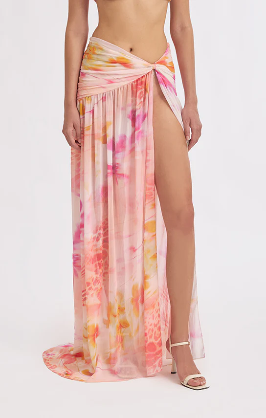 Betta Draped Maxi Skirt (Exclusive Print)