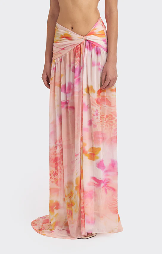Betta Draped Maxi Skirt (Exclusive Print) - Image 2