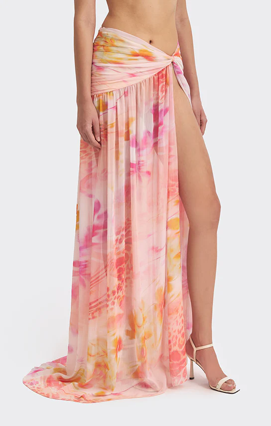 Betta Draped Maxi Skirt (Exclusive Print) - Image 3