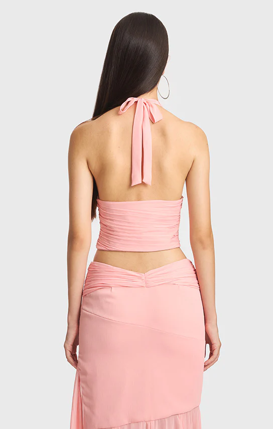 Betta Draped Halter Mini Top (Wrinkled Chiffon Silk) - Image 5