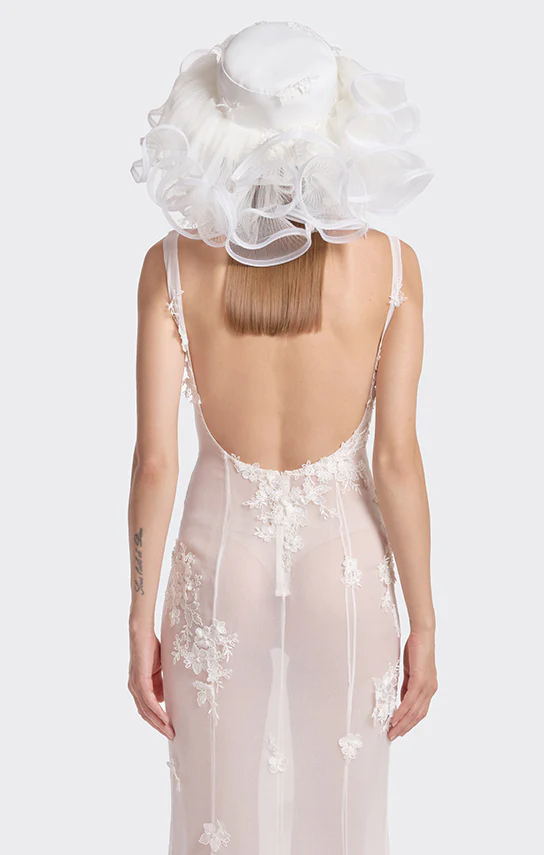 Boat-Neck Embroidered Lace Maxi Dress - Image 6