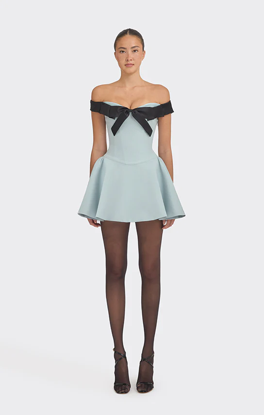 Bow Corset Mini Dress (Two Tone)