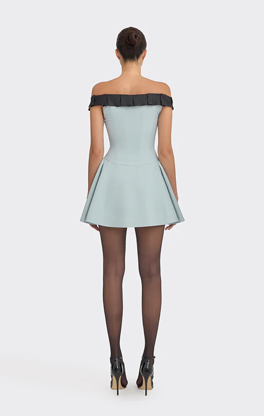 Bow Corset Mini Dress (Two Tone) - Image 3