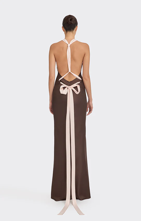 Bow Halter Maxi Slip Dress - Image 2