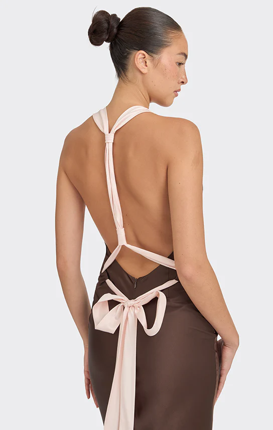 Bow Halter Maxi Slip Dress - Image 3