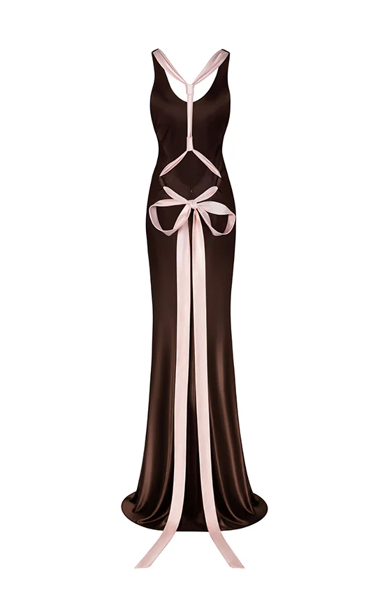 Bow Halter Maxi Slip Dress - Image 5