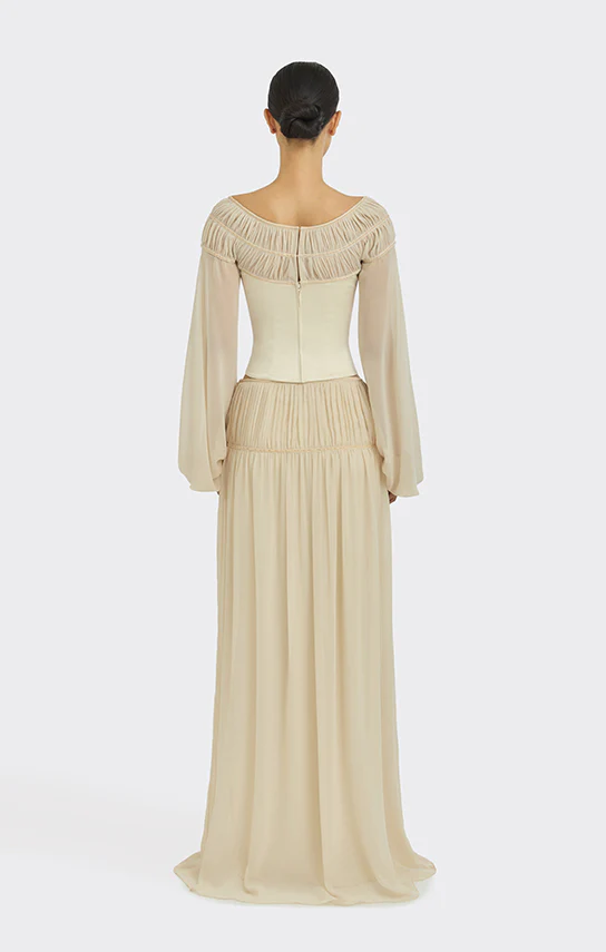 Bow Ruched Long Sleeve Blouse - Image 5