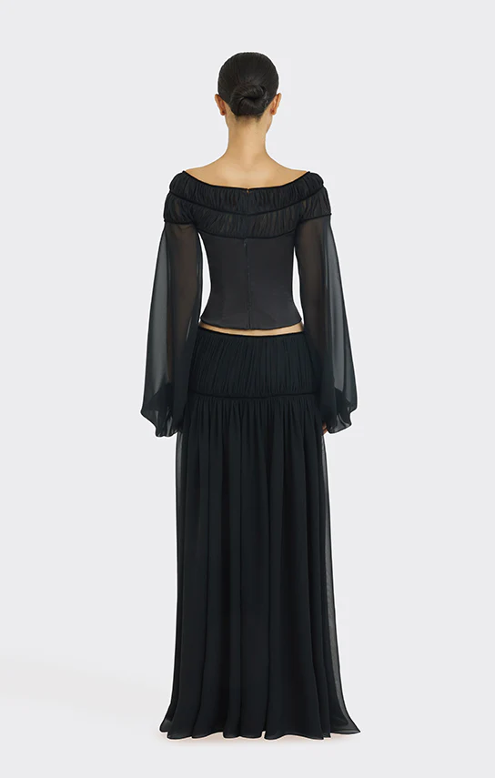 Bow Ruched Long Sleeve Blouse - Image 8