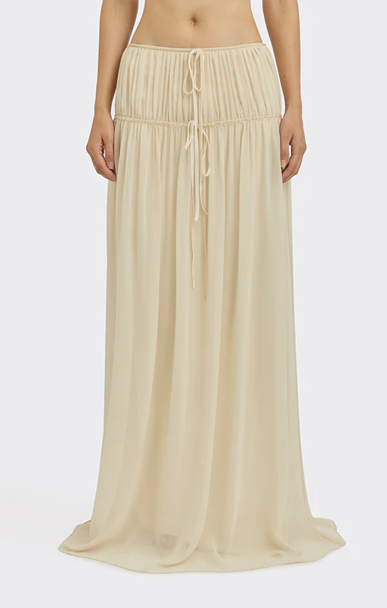 Bow Ruched Maxi Skirt - Image 2