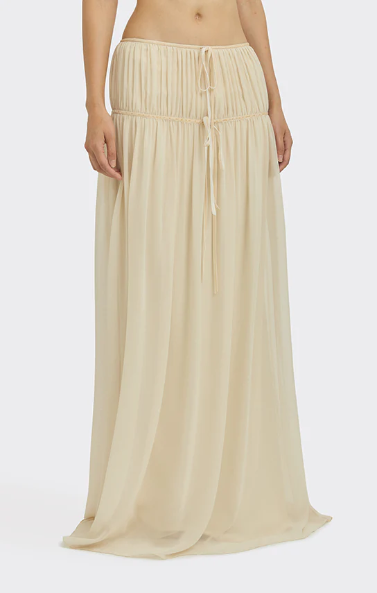 Bow Ruched Maxi Skirt - Image 3