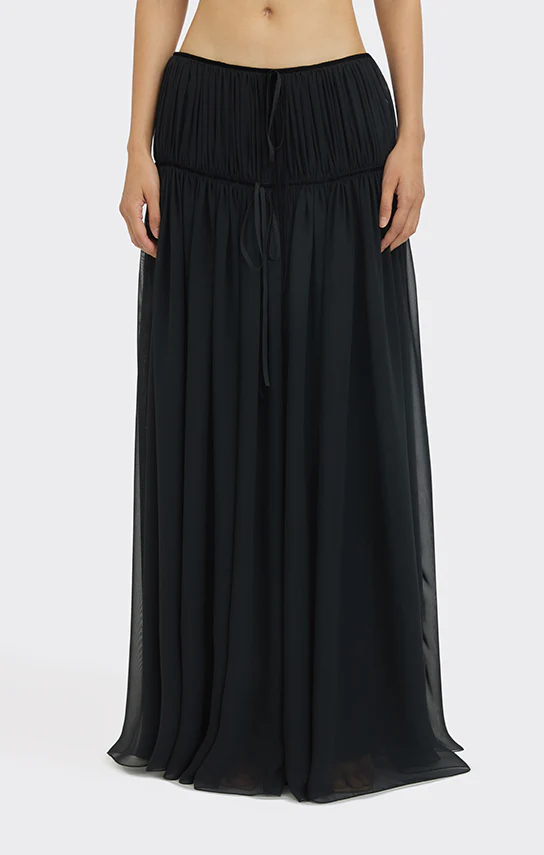 Bow Ruched Maxi Skirt - Image 6