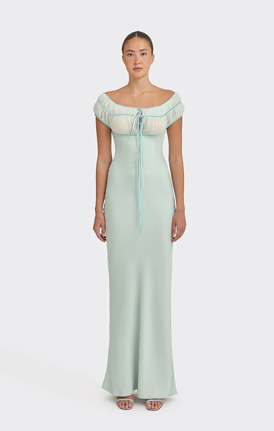 Bow Ruched Slip Dress