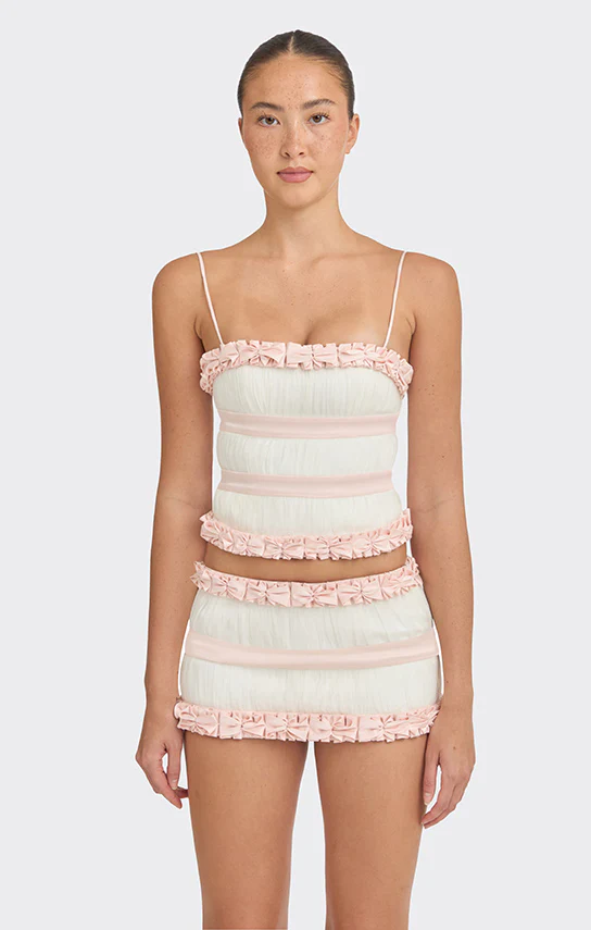 Bow Trim Bustier (Two-Tone)
