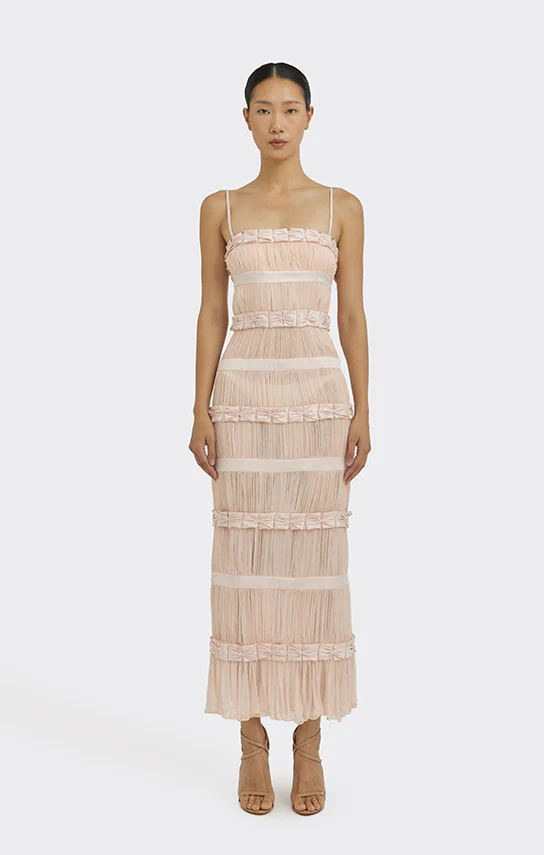 Bow Trim Midi Dress