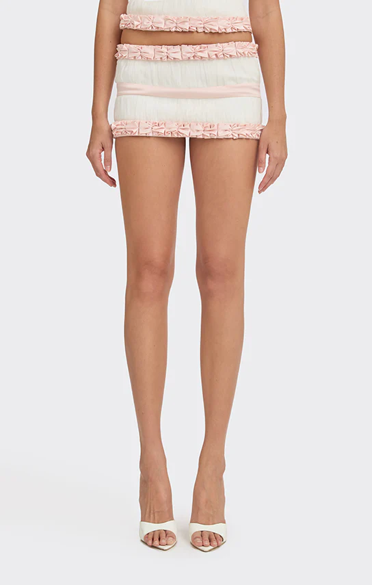 Bow Trim Mini Skirt (Two Tone) - Image 2