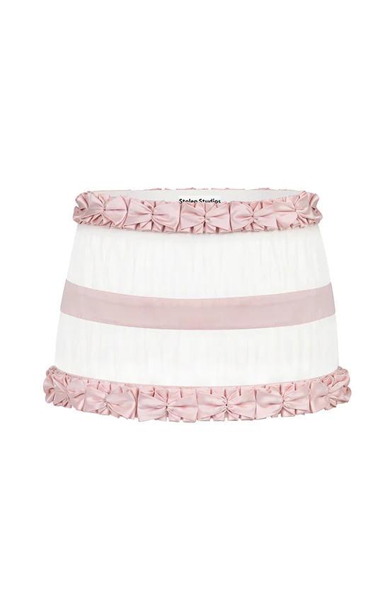 Bow Trim Mini Skirt (Two Tone) - Image 8
