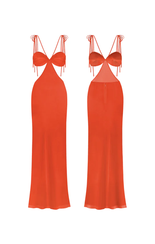 Classic Cut-Out Sheer Maxi Dress
