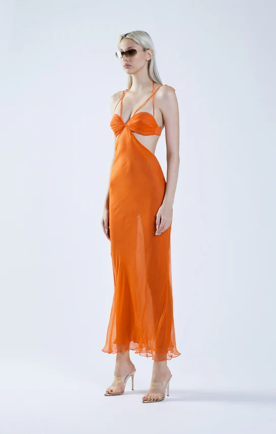 Classic Cut-Out Sheer Maxi Dress - Image 10