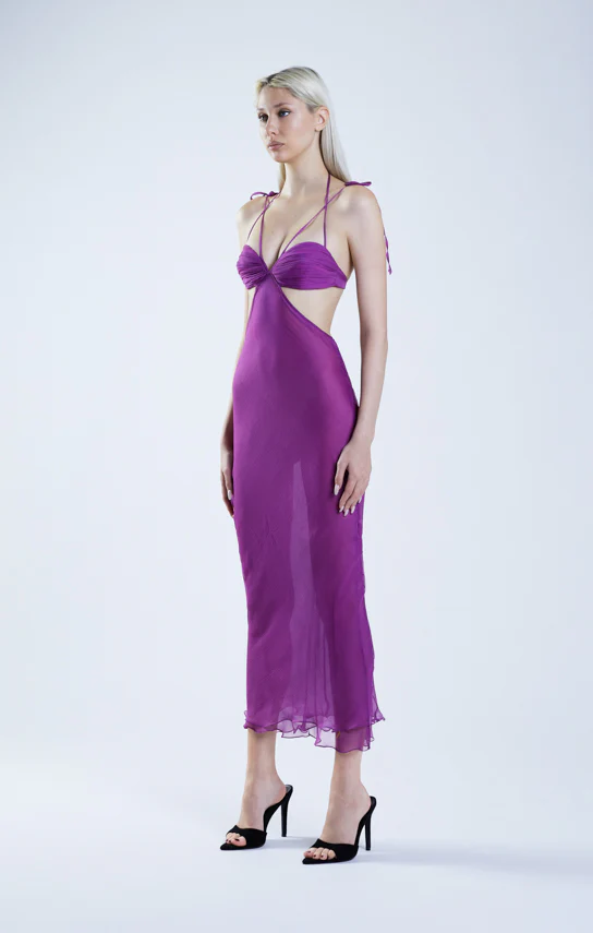 Classic Cut-Out Sheer Maxi Dress - Image 16