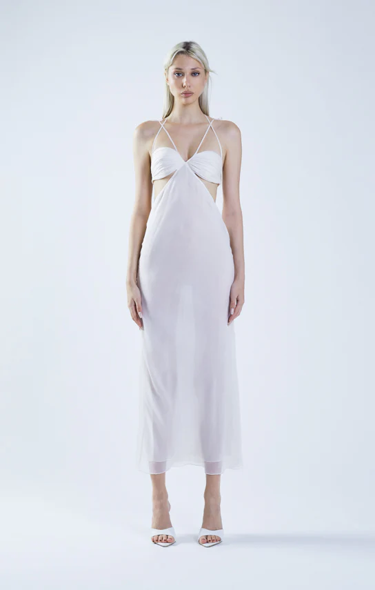 Classic Cut-Out Sheer Maxi Dress - Image 22