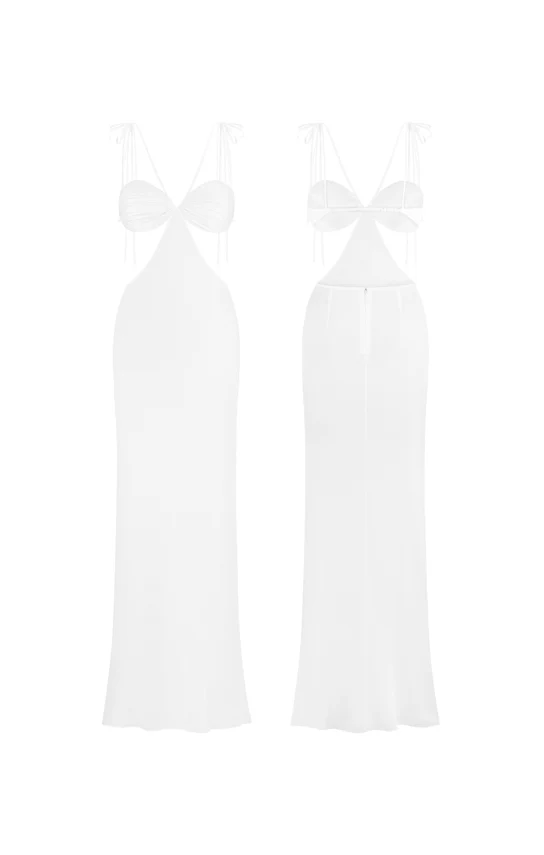 Classic Cut-Out Sheer Maxi Dress - Image 28