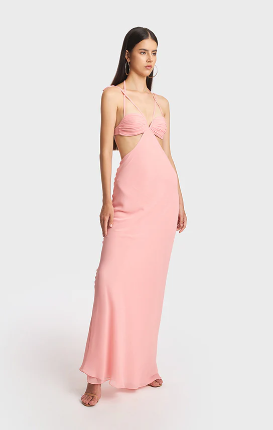 Classic Cut-Out Sheer Maxi Dress - Image 3