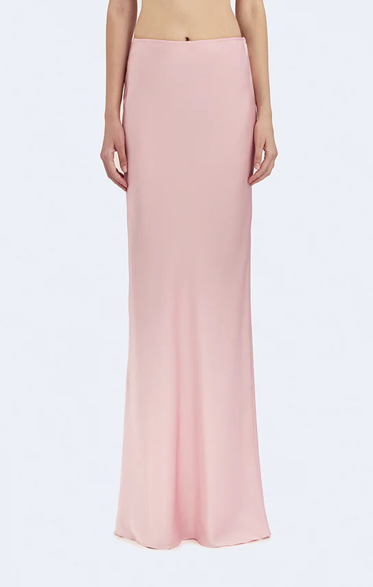 Classic Low Waist Maxi Skirt (Satin)