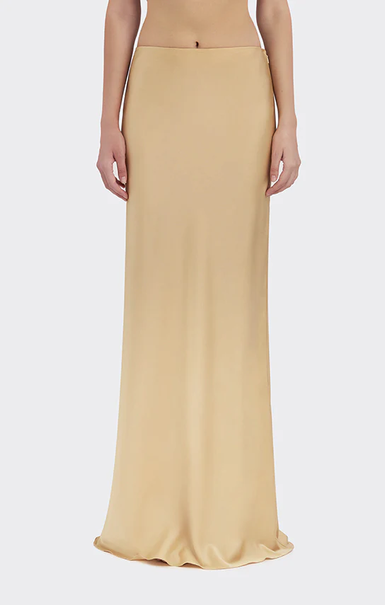 Classic Low Waist Maxi Skirt (Satin) - Image 4