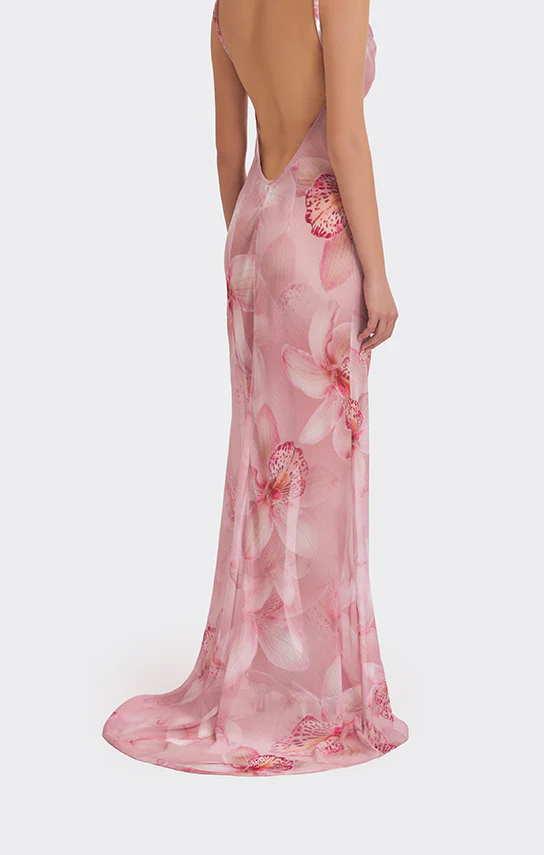 Cowl Neck Dress (Orchid Print) - Image 9