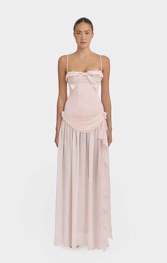 Draped Chiffon Maxi Skirt
