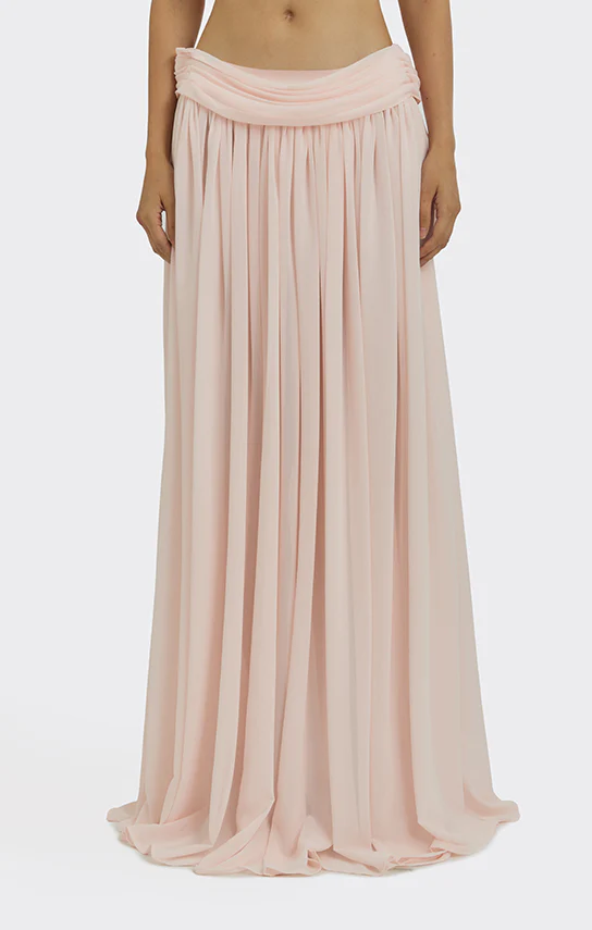 Draped Chiffon Maxi Skirt - Image 3