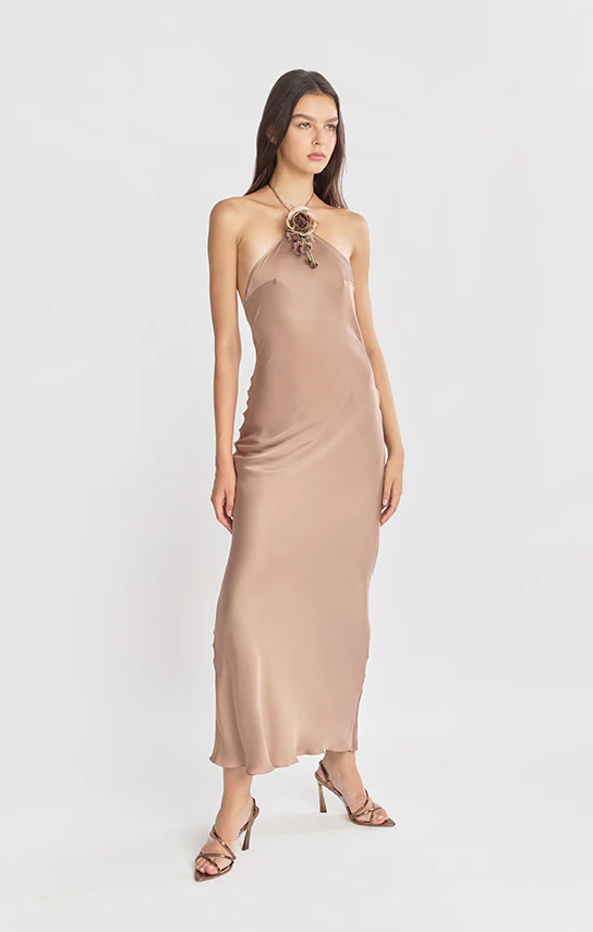 Halter Bias Maxi Slip Dress - Image 10
