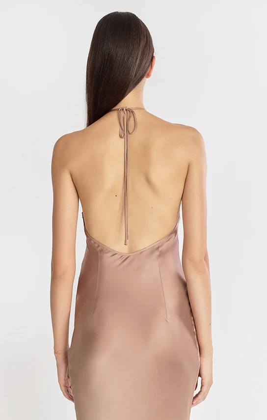 Halter Bias Maxi Slip Dress - Image 11