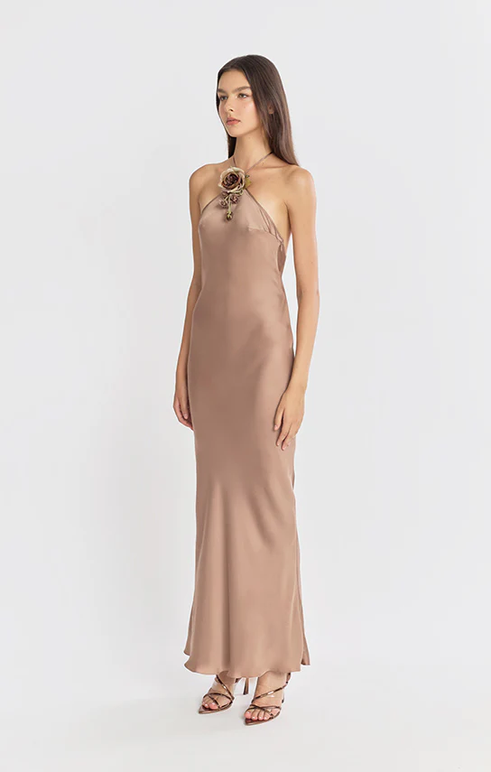 Halter Bias Maxi Slip Dress - Image 12