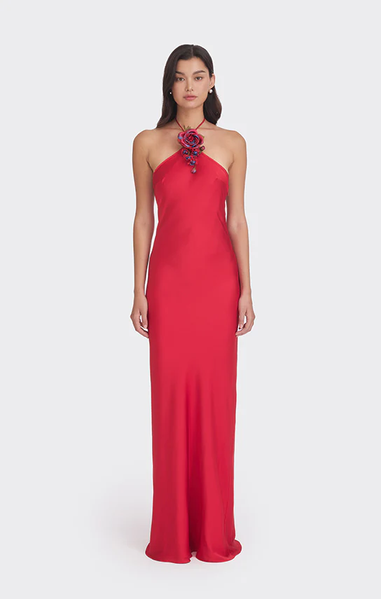 Halter Bias Maxi Slip Dress - Image 13