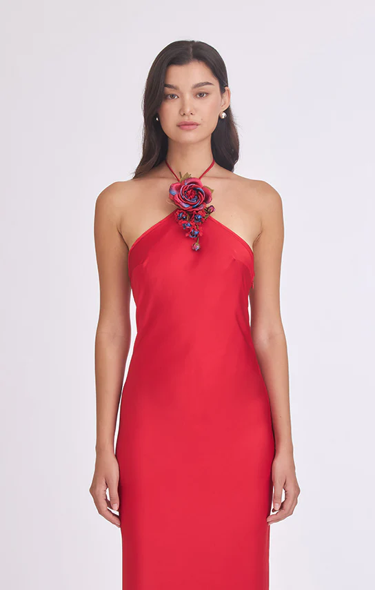 Halter Bias Maxi Slip Dress - Image 15