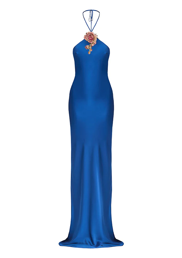 Halter Bias Maxi Slip Dress - Image 19