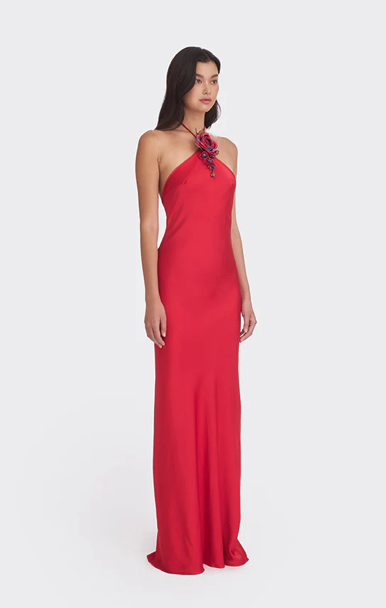 Halter Bias Maxi Slip Dress - Image 2
