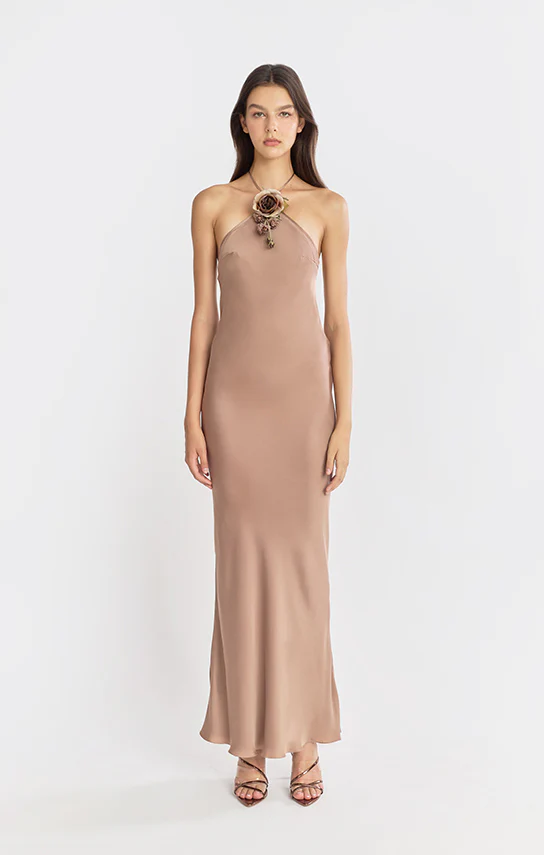 Halter Bias Maxi Slip Dress - Image 6